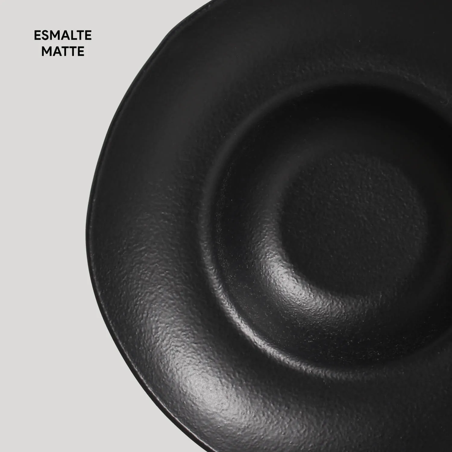 Conjunto com 4 Pratos de Massa Orgânico Preto Matte Ø28x6,5cm 450ml