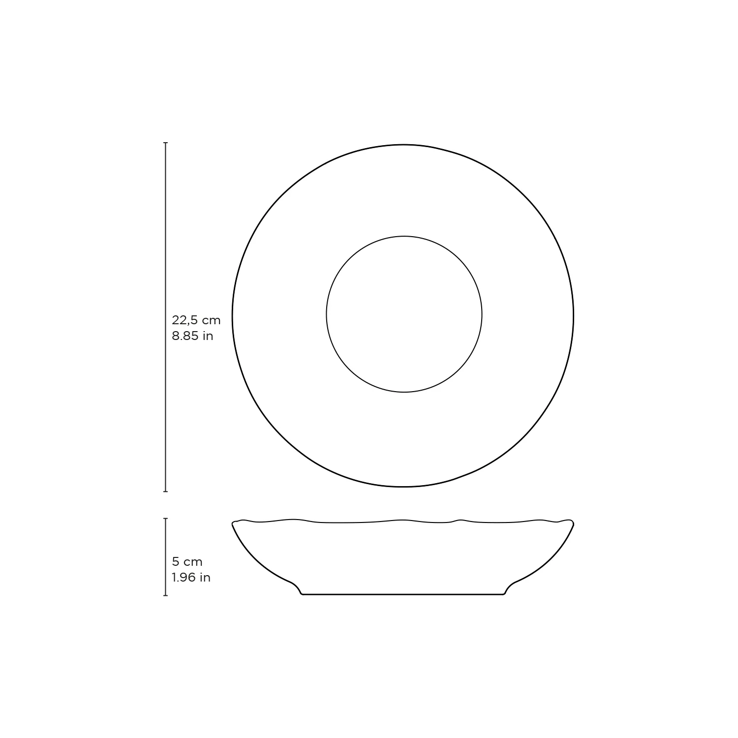 Conjunto com 6 Pratos Fundo Bio Floralis Ø22,5cm 830ml