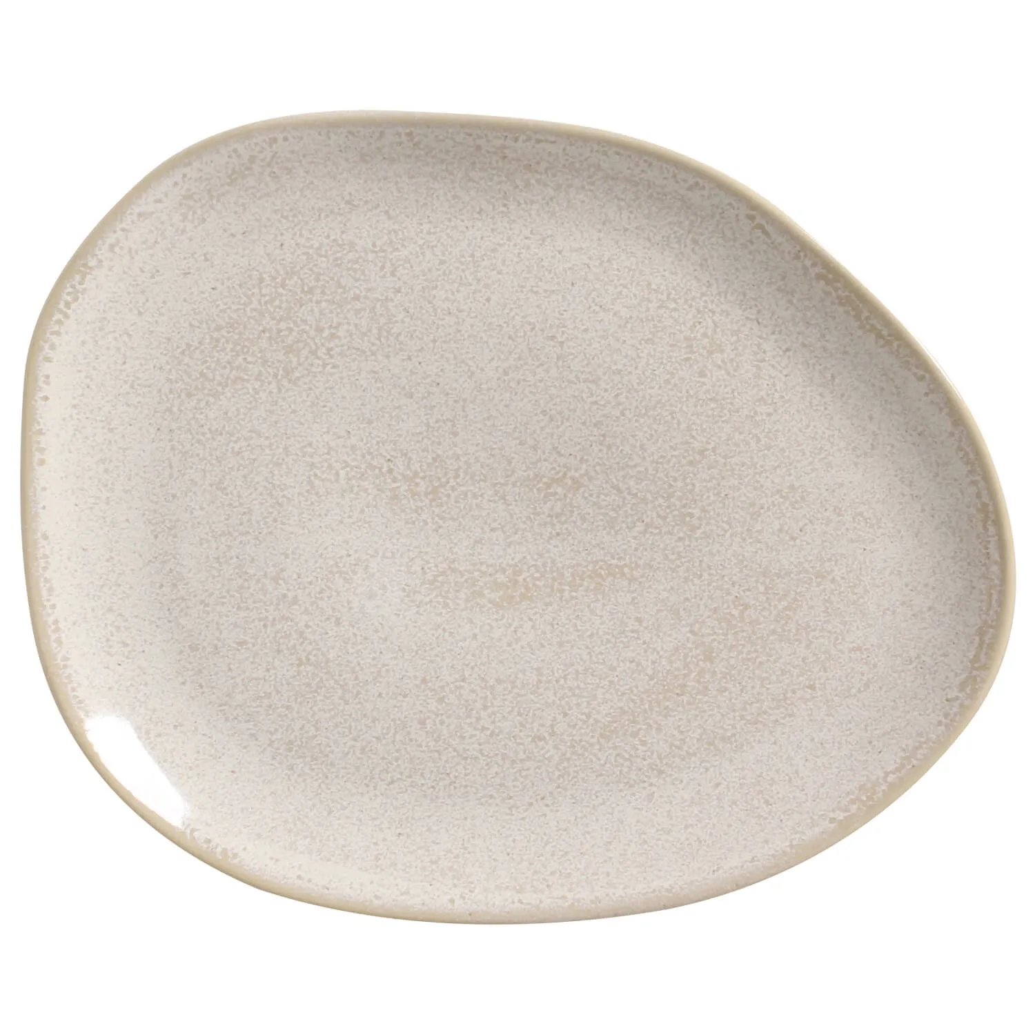 Conjunto com 6 Pratos Raso Oval Orgânico Latte 31x24x2,5cm