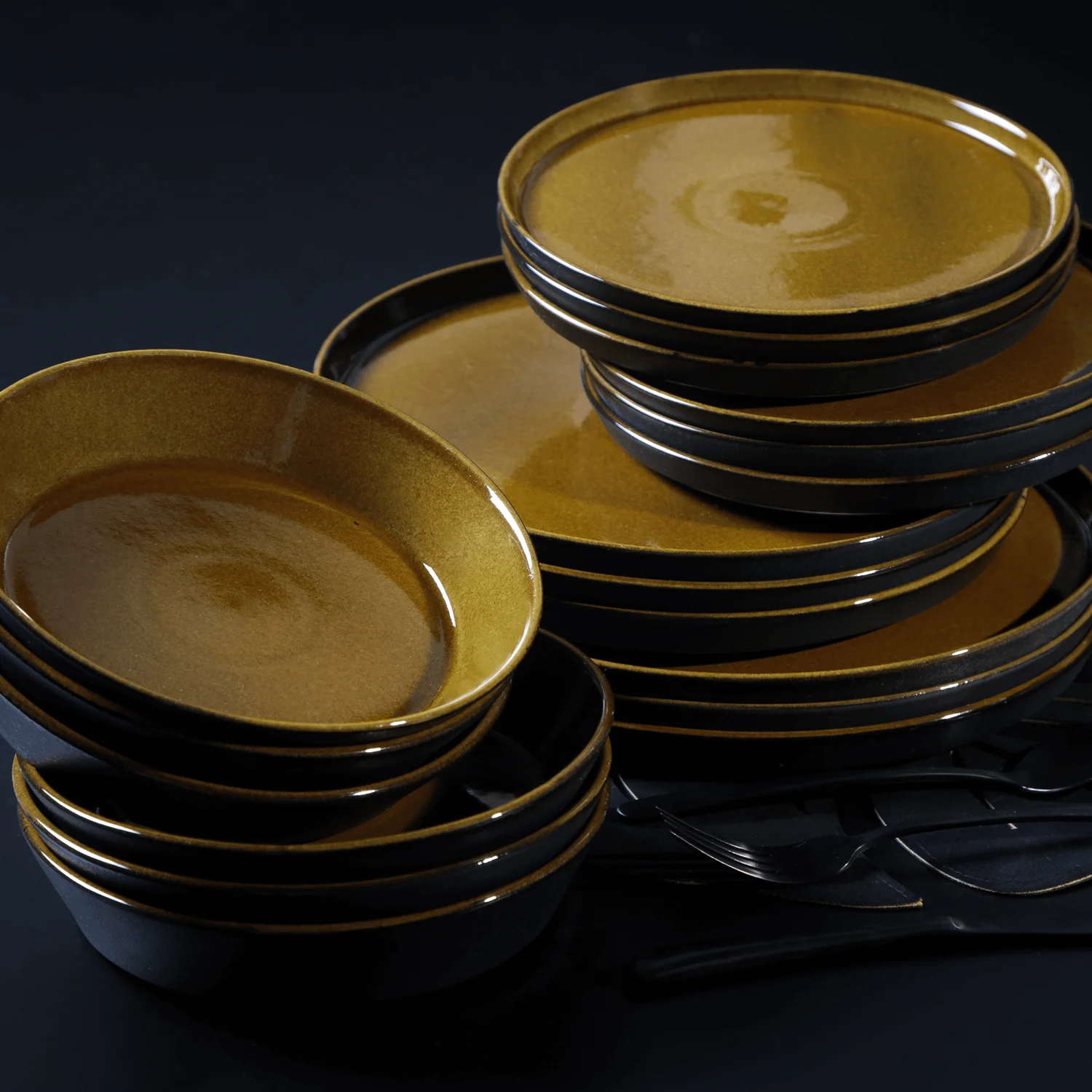 Conjunto com 6 Pratos de Sobremesa Neo Âmbar Ø21,5cm