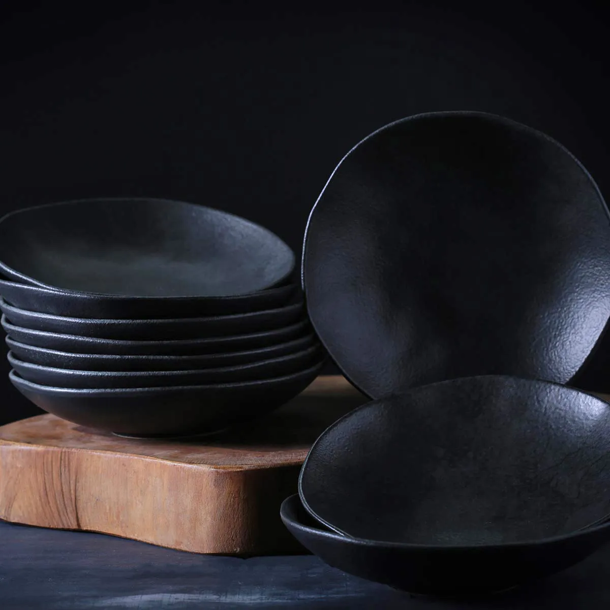 Conjunto com 6 Pratos de Sobremesa Orgânico Carbon Ø19,5cm