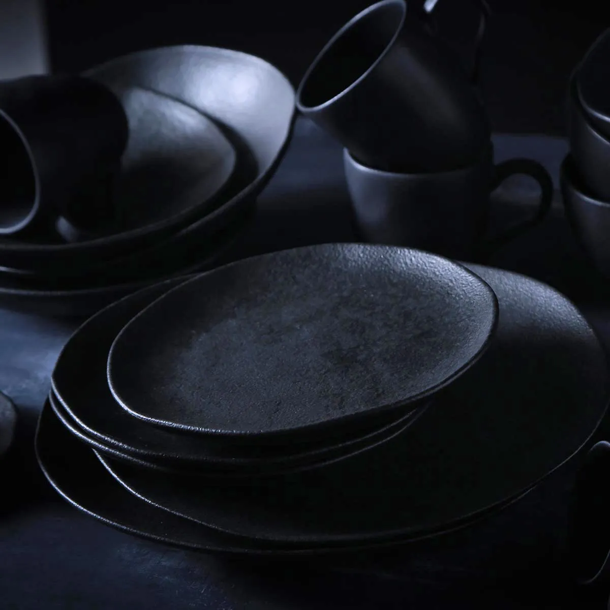 Conjunto com 6 Pratos de Sobremesa Orgânico Carbon Ø19,5cm