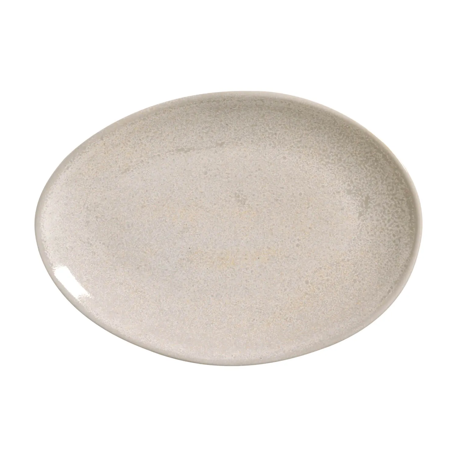 Conjunto com 6 Pratos de Sobremesa Oval Orgânico Latte 22,5x16,5x2,5cm