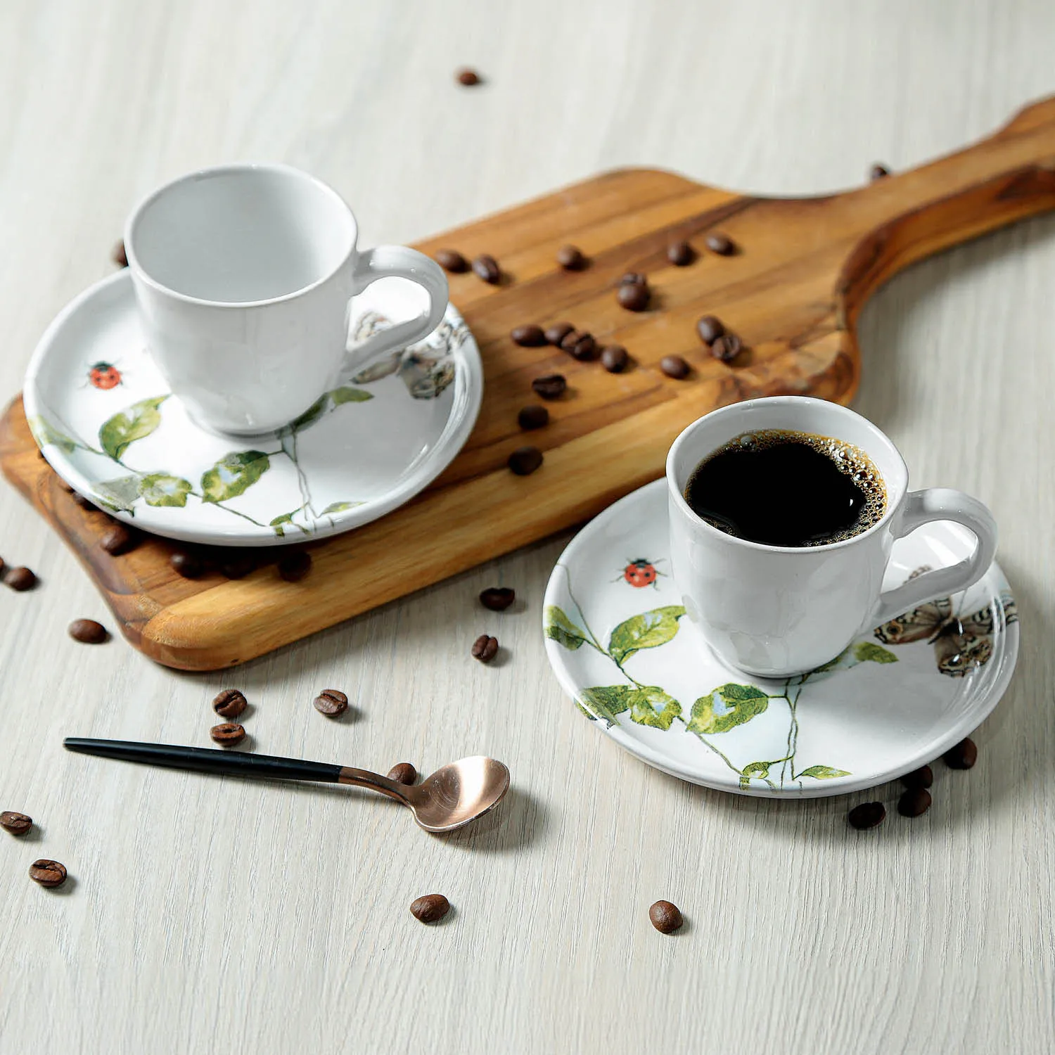 Conjunto com 6 Xícaras De Café com 6 Pires Bio Sereno 120ml