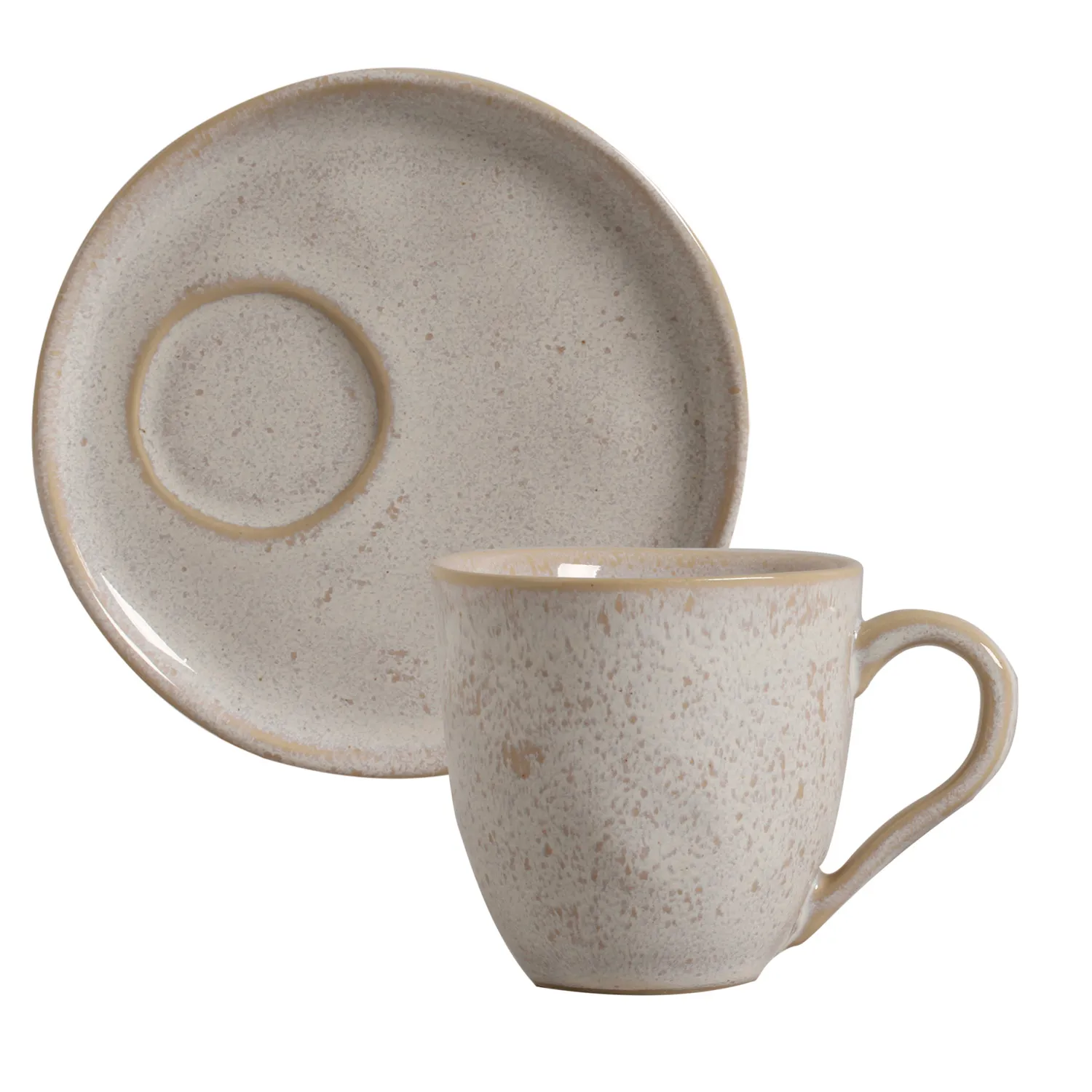 Conjunto com 6 Xícaras De Chá com 6 Pires Descentralizado Latte 170ml