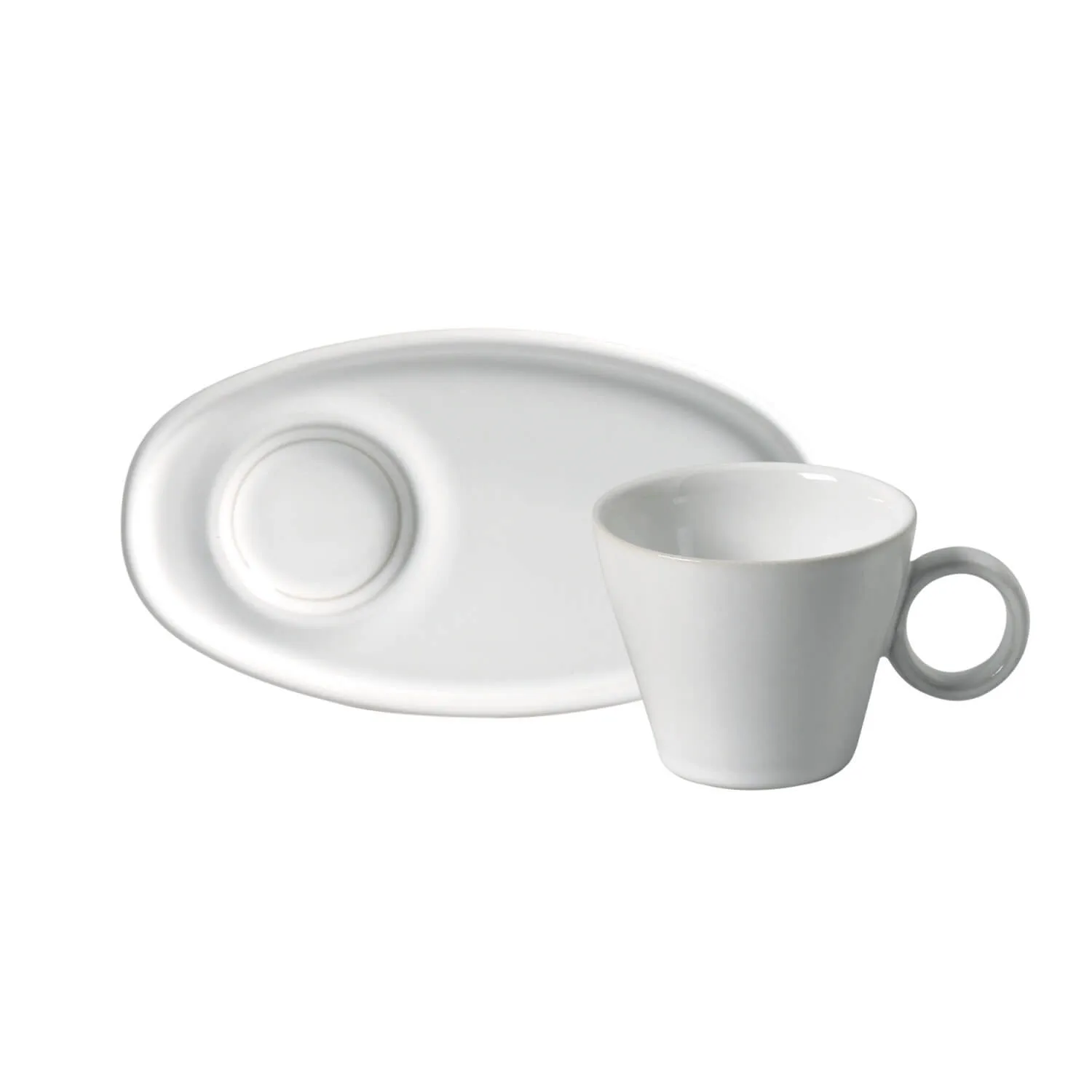 Conjunto com 6 Xícaras de Café Neo com Pires Oval New White 110ml