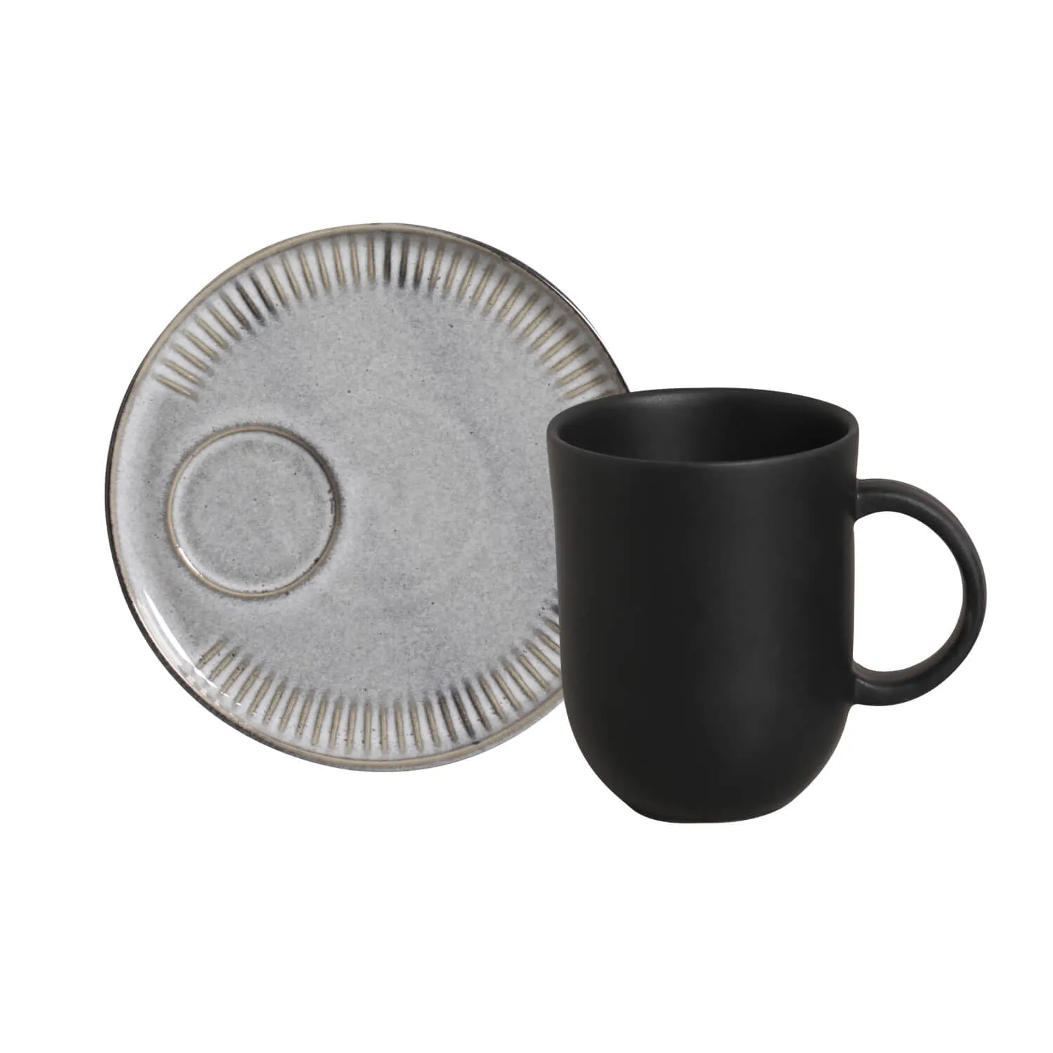 Kit Canecas Coup Stoneware com Pires Dust 330ML