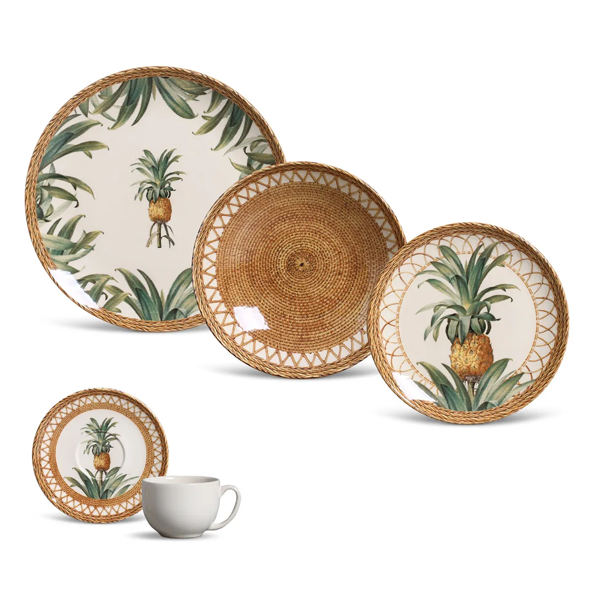 Aparelho de Jantar 20 Peças Coup Pineapple Natural