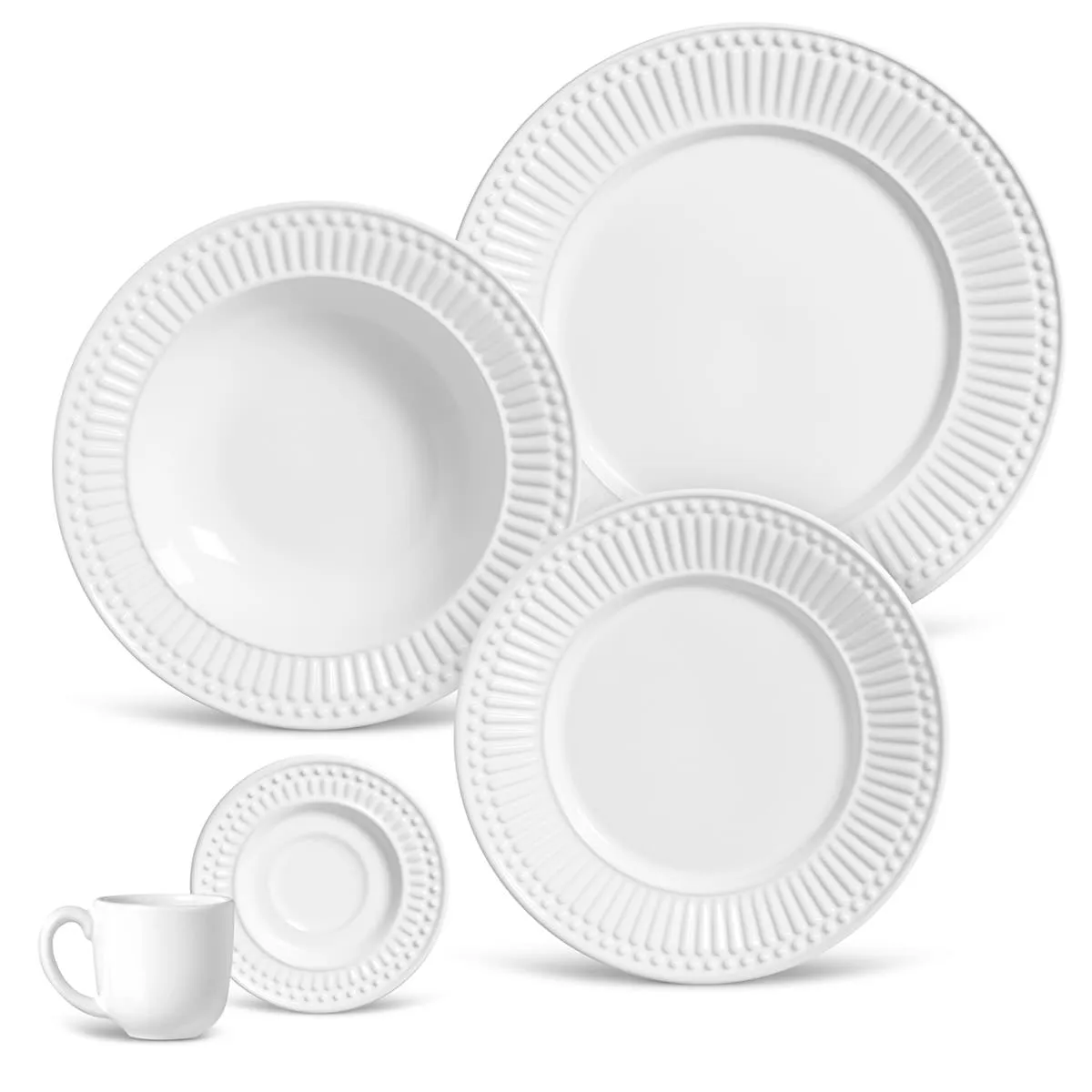Aparelho de Jantar 30 Peças Roma Branco (para 6 pessoas)