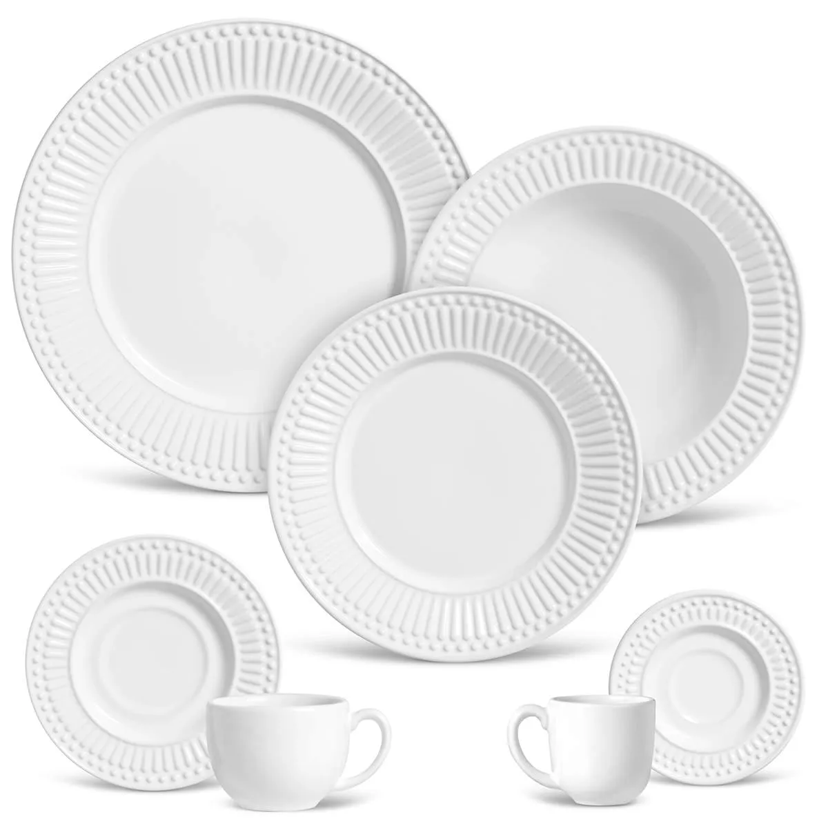 Aparelho de Jantar 42 Peças Roma Branco (para 6 pessoas)