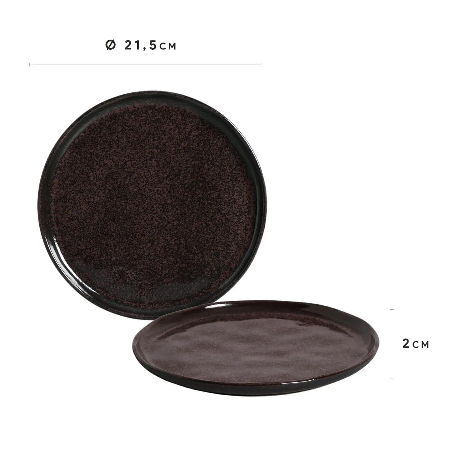 CONJUNTO C/ 6 PRATOS DE SOBREMESA BIO STONEWARE GRAPE MATTE Ø 21,5cm
