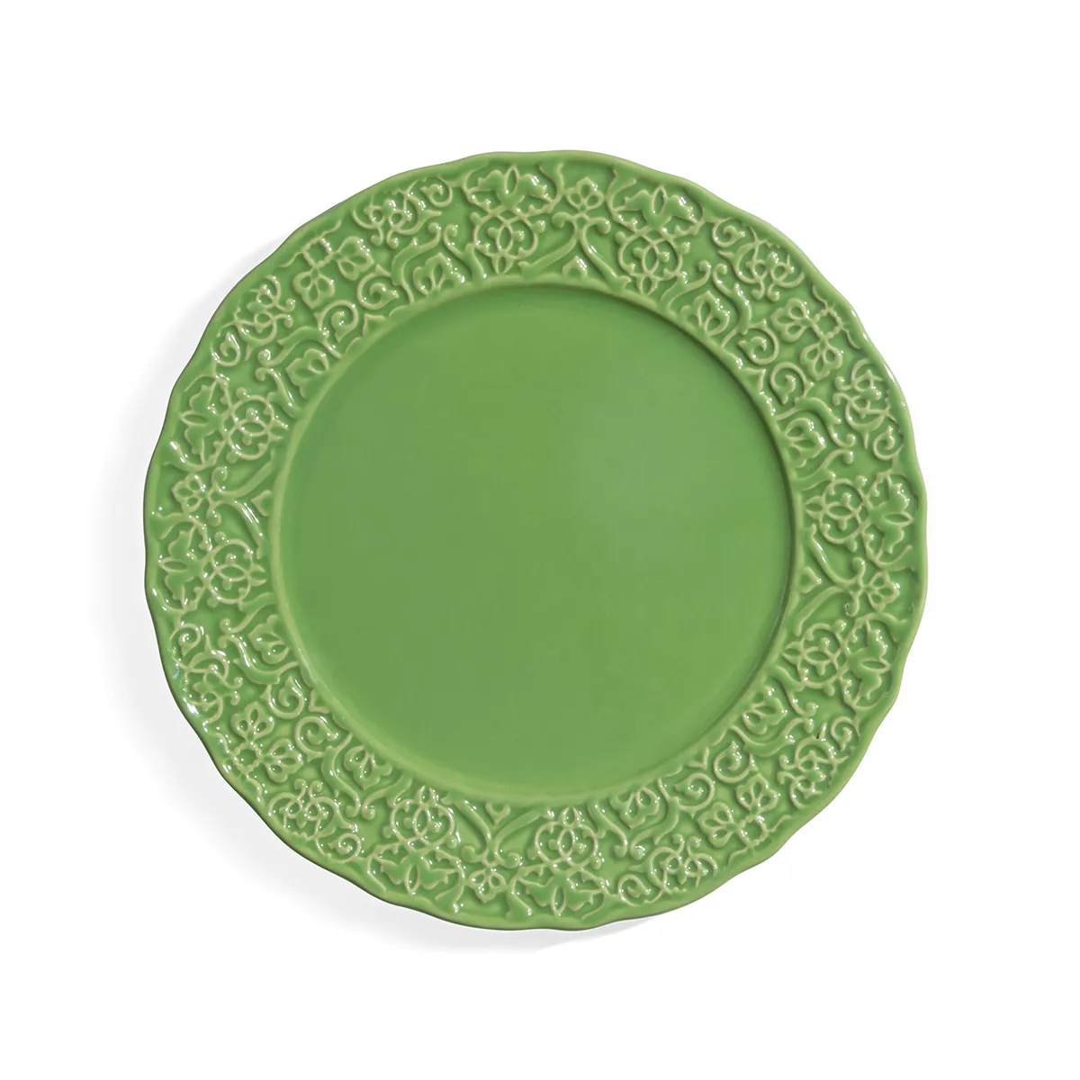 CONJUNTO C/ 6 PRATOS RASO BOUQUET GARNI VERDE VIVO - COLEÇÃO ERVAS Ø 27cm