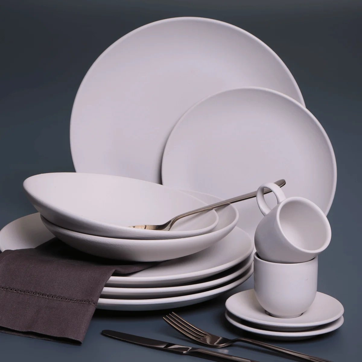 CONJUNTO C/ 6 PRATOS RASO COUP STONEWARE HAYA Ø 26cm