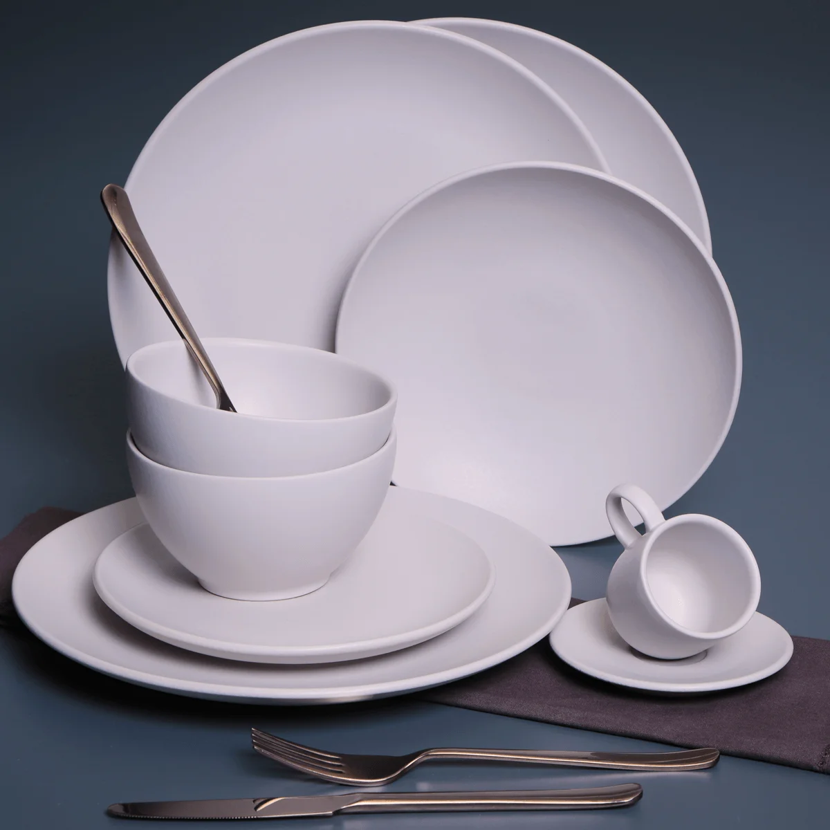 CONJUNTO C/ 6 PRATOS RASO COUP STONEWARE HAYA Ø 26cm