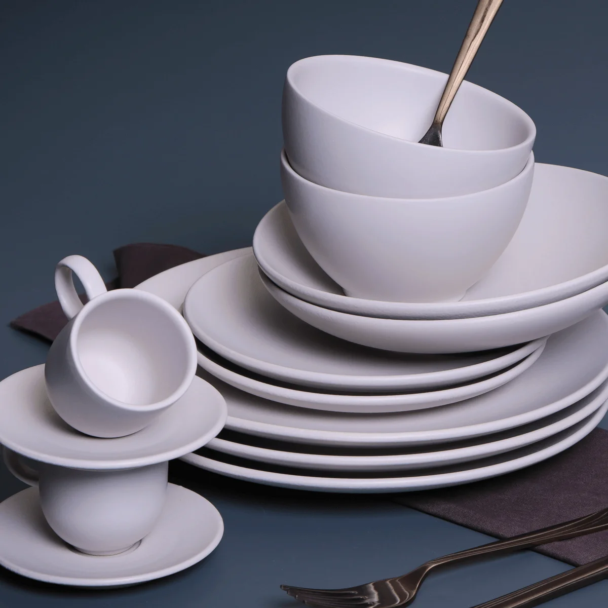 CONJUNTO C/ 6 PRATOS RASO COUP STONEWARE HAYA Ø 26cm