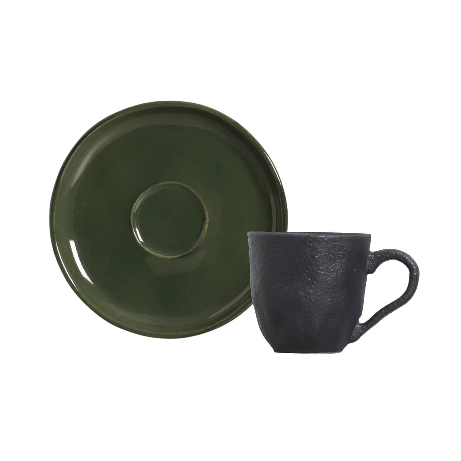 CONJUNTO C/ 6 XÍCARAS DE CAFÉ C/ 6 PIRES BIO STONEWARE FOLIUM 120ml