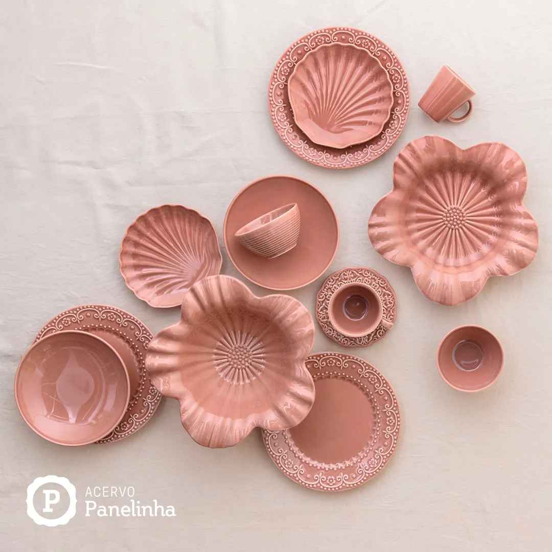 Conjunto com 4 Canecas Basic Especiarias Pimenta-Rosa Ø8,1cm 208ml - por Rita Lobo