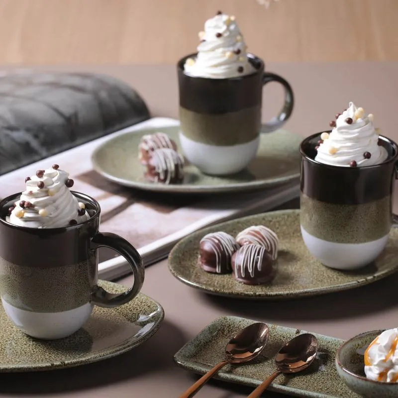 Conjunto com 4 Canecas Coup Stoneware Grande Mocha 330ml