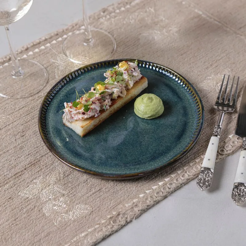 Conjunto com 6 Pratos De Sobremesa Linhas Oceano
