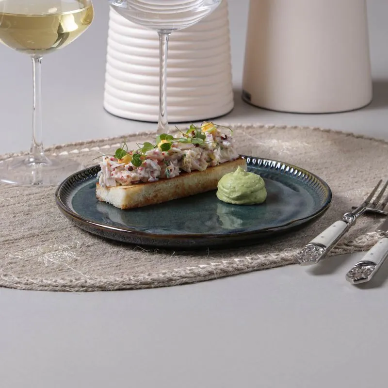 Conjunto com 6 Pratos De Sobremesa Linhas Oceano