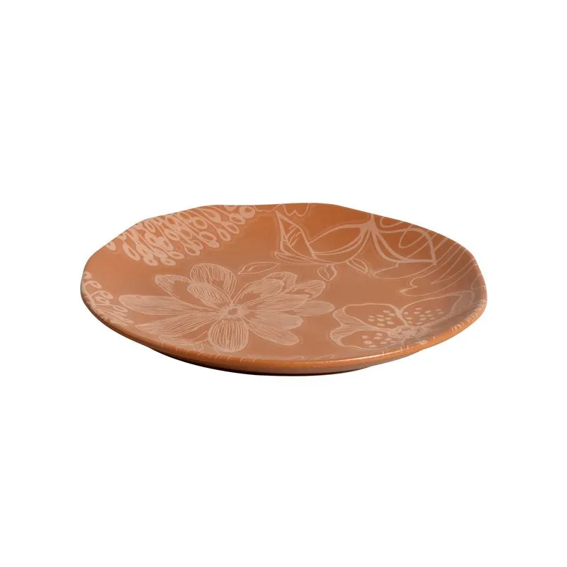 Conjunto com 6 Pratos De Sobremesa Orgânico Florear Terrakota
