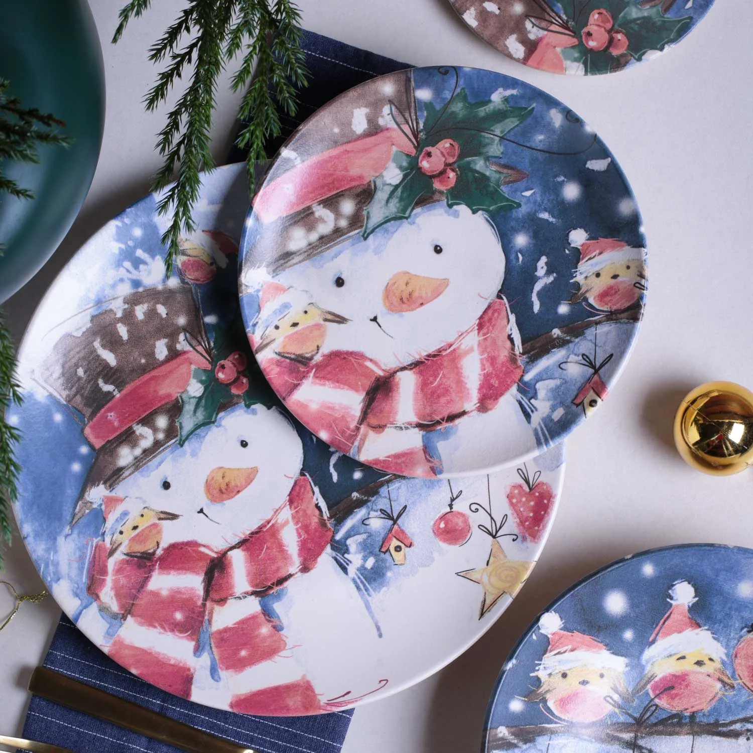 Conjunto com 6 Pratos Fundo Coup Snowman Ø21cm