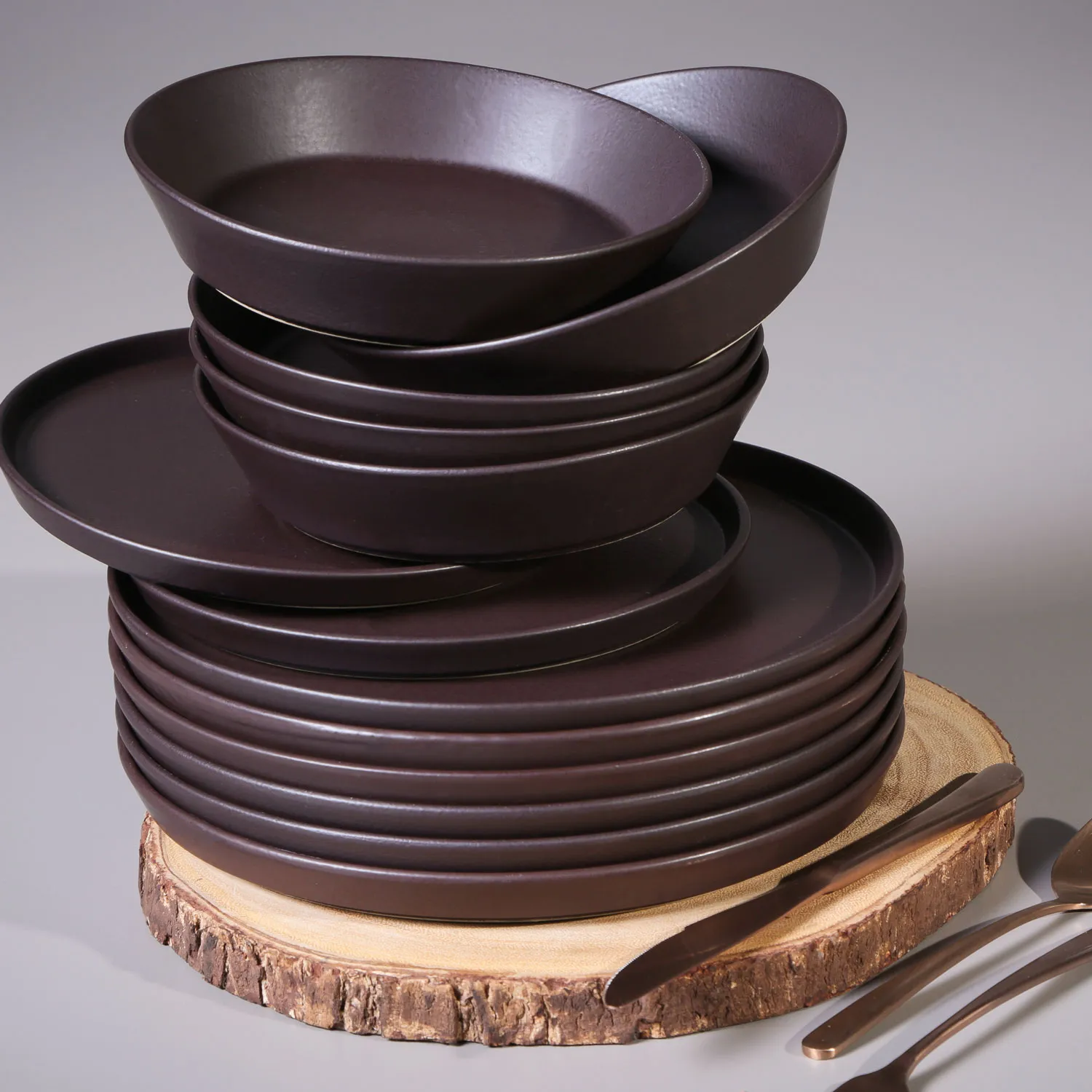 Conjunto com 6 Pratos Fundo Neo Oak Ø19,5cm 630ml
