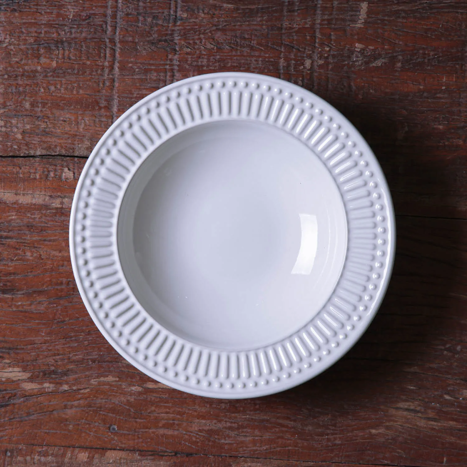 Conjunto com 6 Pratos Fundo Roma Branco Ø22cm