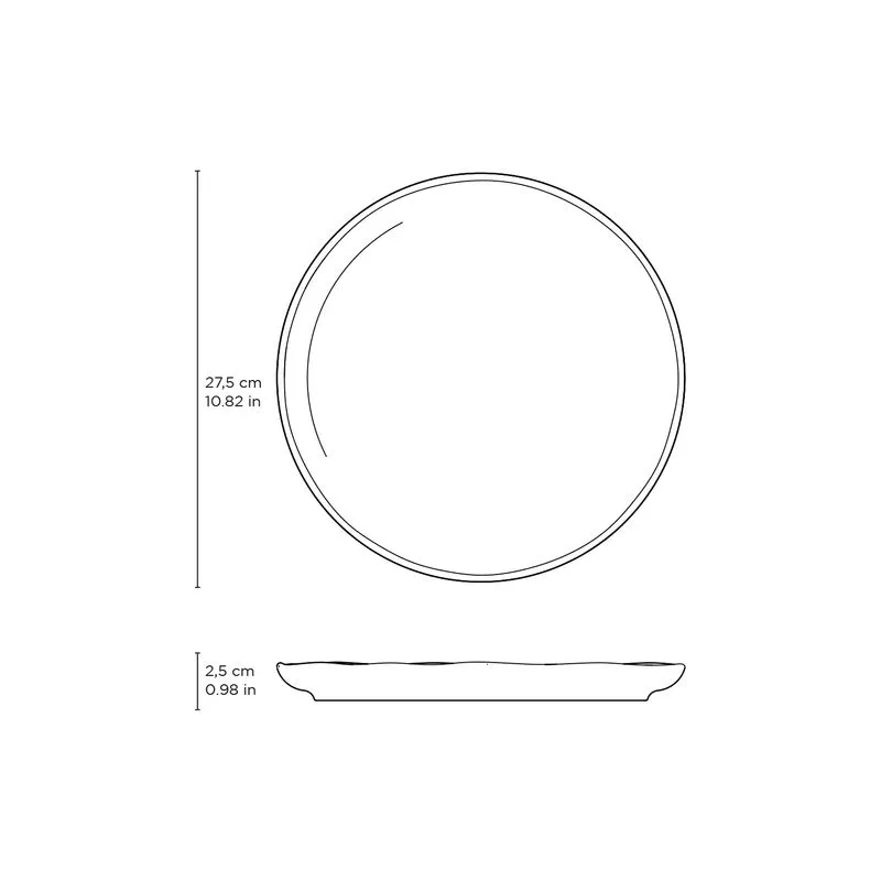 Conjunto com 6 Pratos Raso Bio Curaçao Ø27,5cm