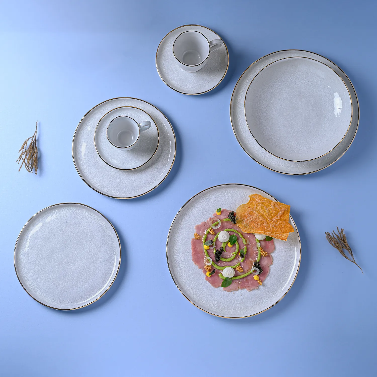 Conjunto com 6 Pratos Raso Bio Luz Gold Ø27,5cm