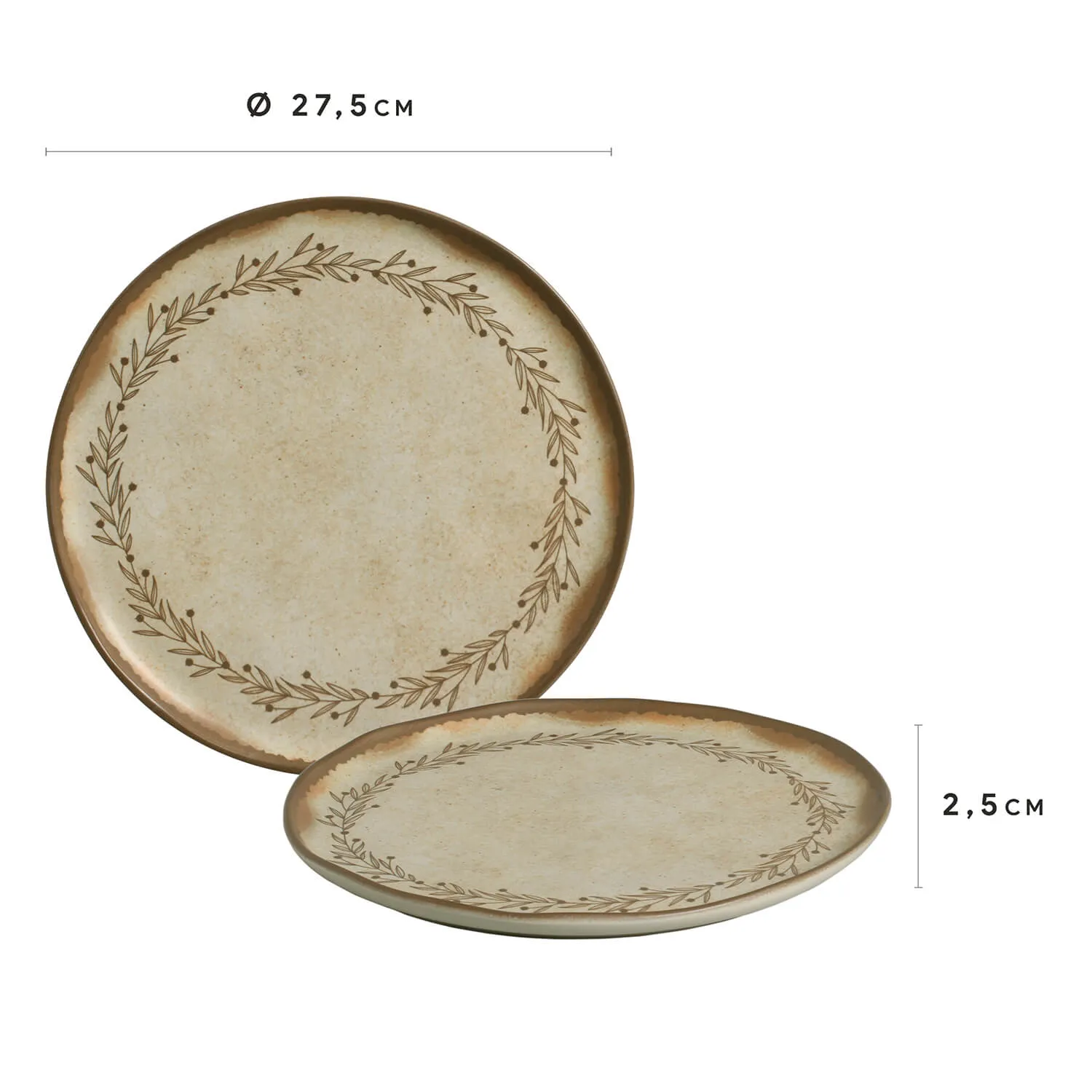 Conjunto com 6 Pratos Raso Bio Stoneware Nativa Ø27,5cm