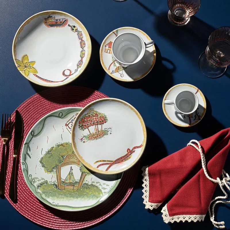 Conjunto com 6 Pratos Raso Coup Stoneware Círio de Memórias Ø26cm
