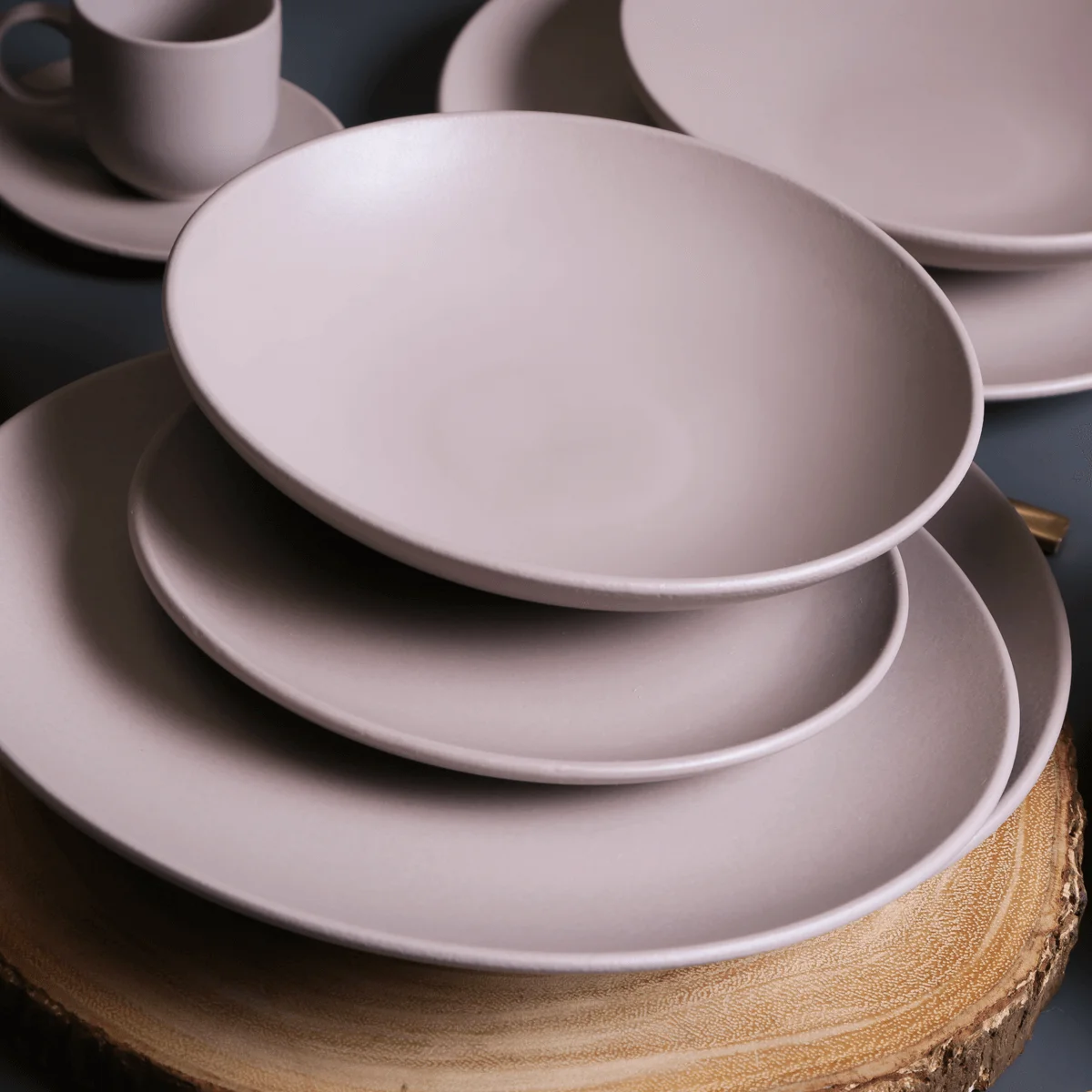 Conjunto com 6 Pratos Raso Coup Stoneware Mahogany Ø26cm