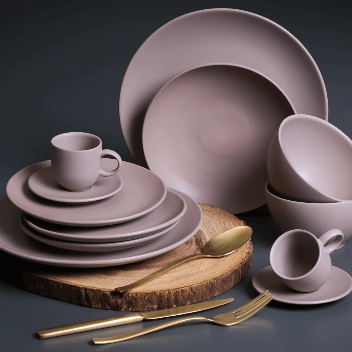 Conjunto com 6 Pratos Raso Coup Stoneware Mahogany Ø26cm