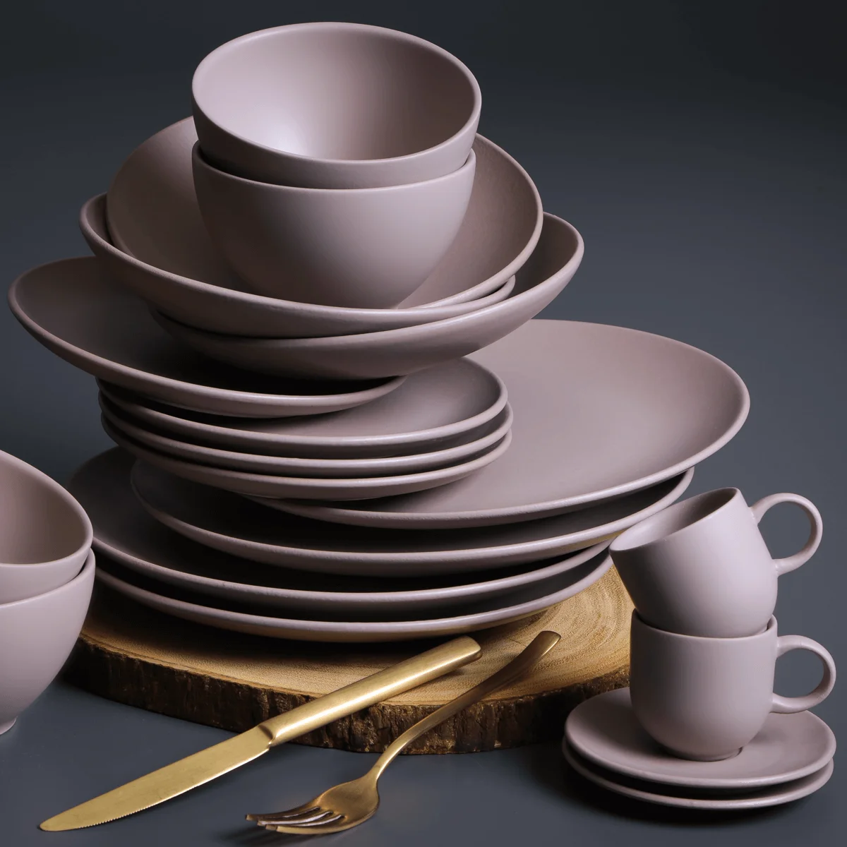 Conjunto com 6 Pratos Raso Coup Stoneware Mahogany Ø26cm