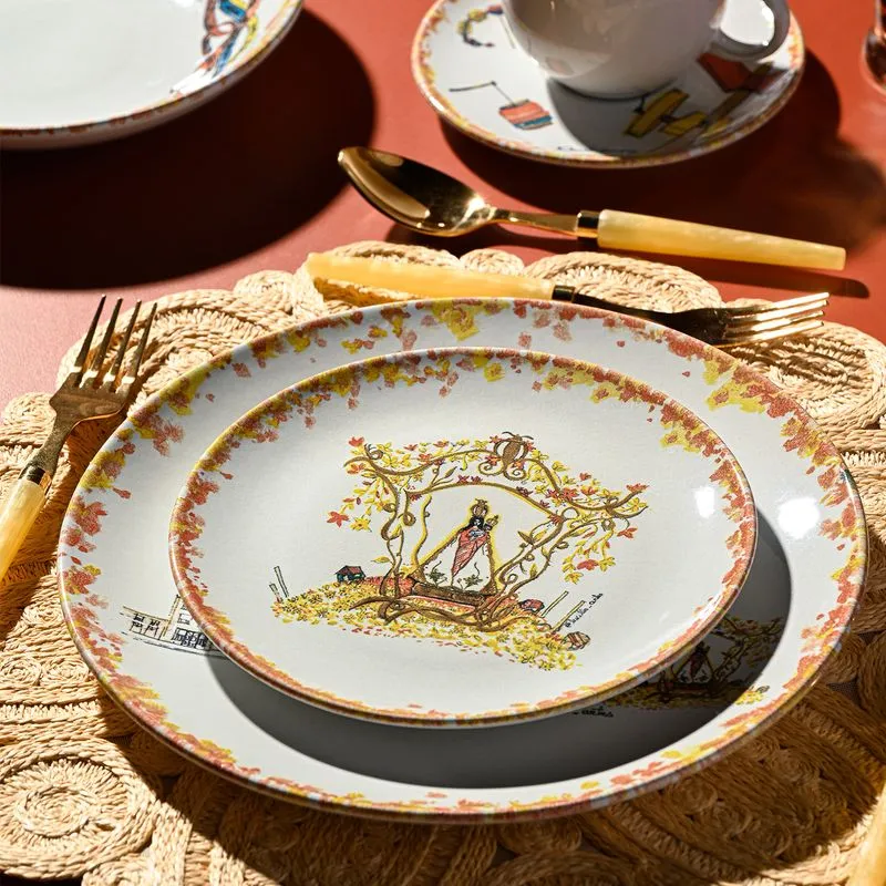 Conjunto com 6 Pratos Raso Coup Stoneware Procissão de Fé Ø26cm