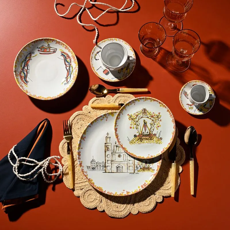 Conjunto com 6 Pratos Raso Coup Stoneware Procissão de Fé Ø26cm