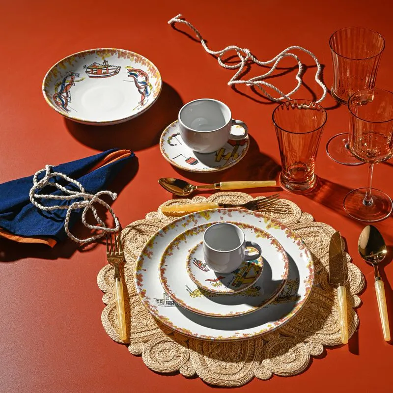 Conjunto com 6 Pratos Raso Coup Stoneware Procissão de Fé Ø26cm
