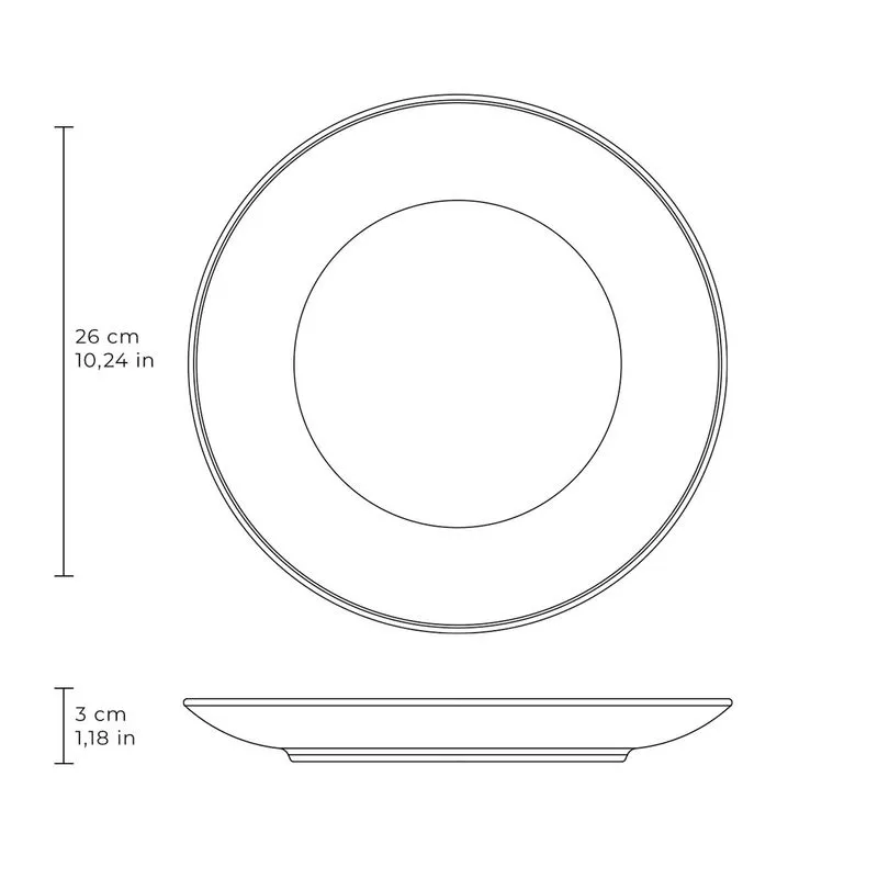 Conjunto com 6 Pratos Raso Coup Stoneware Procissão de Fé Ø26cm