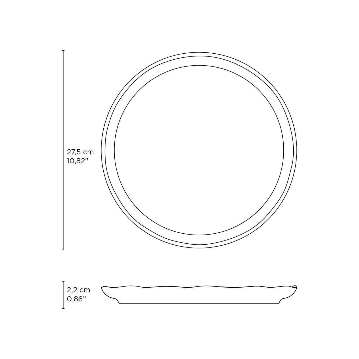 Conjunto com 6 Pratos Raso Linhas Breeze Ø27,5cm