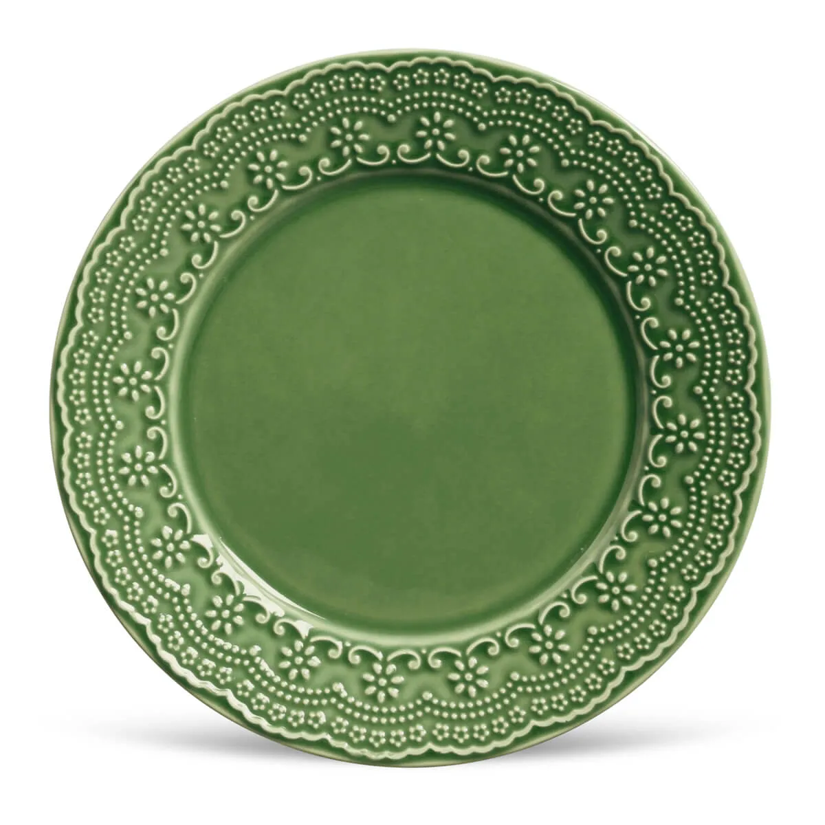 Conjunto com 6 Pratos Raso Madeleine Verde Sálvia Ø26cm
