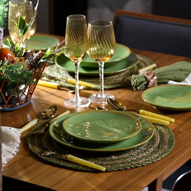 Conjunto com 6 Pratos Raso Orgânico Celebra Luz Ø26,5cm