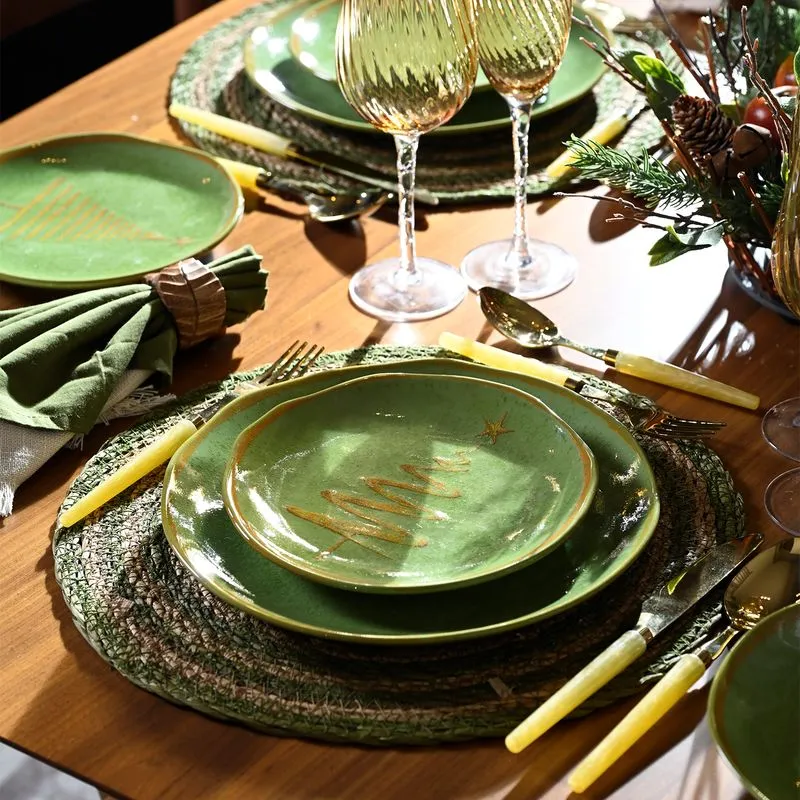 Conjunto com 6 Pratos Raso Orgânico Celebra Luz Ø26,5cm