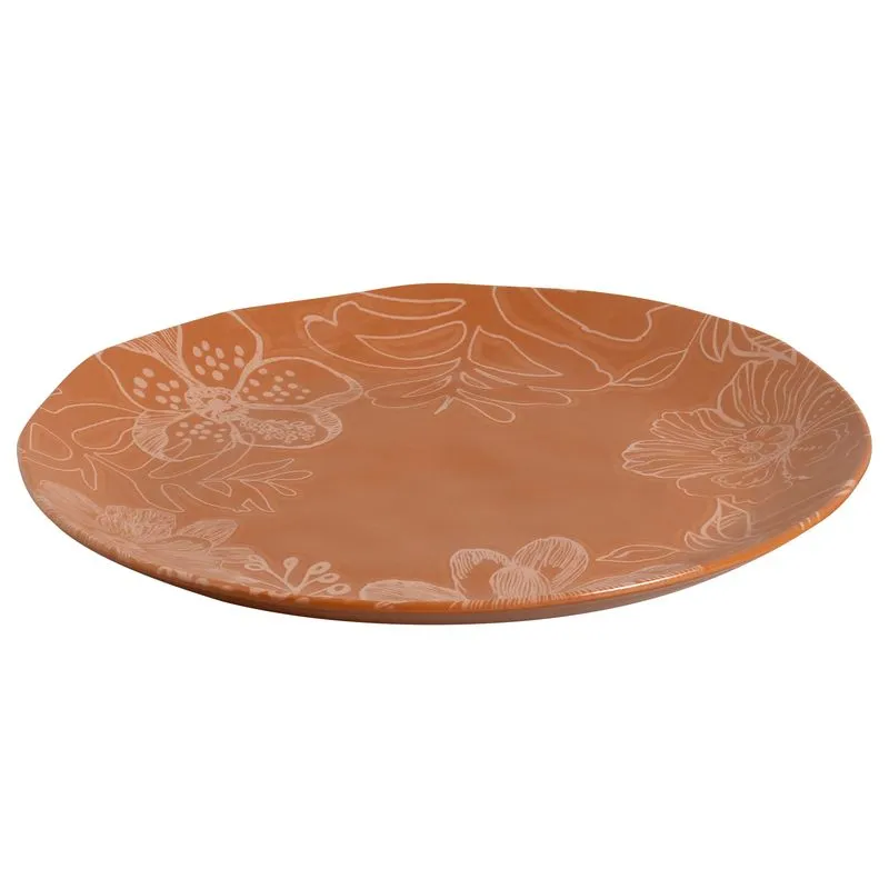 Conjunto com 6 Pratos Raso Orgânico Florear Terrakota