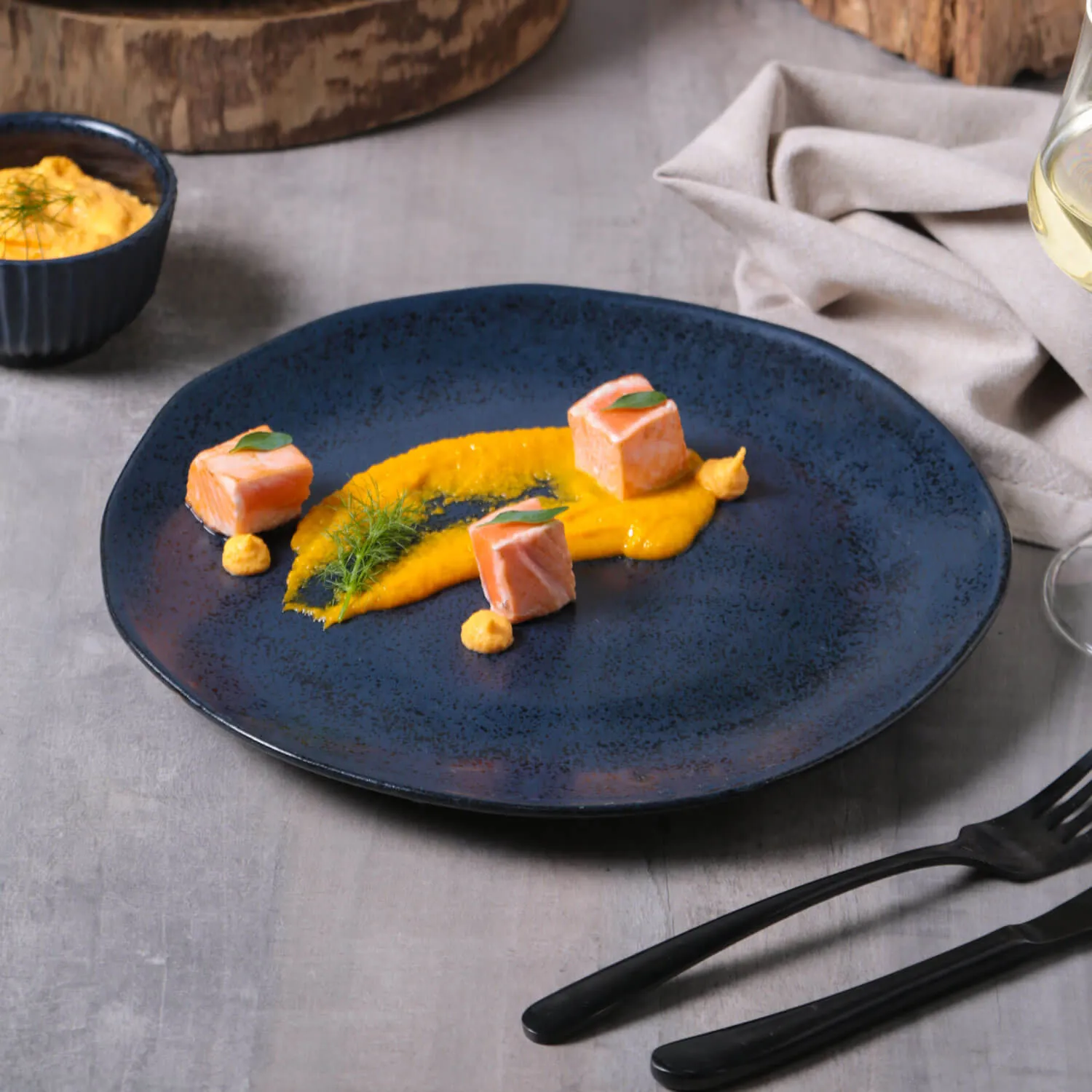 Conjunto com 6 Pratos Raso Orgânico Night Blue Ø26,5cm