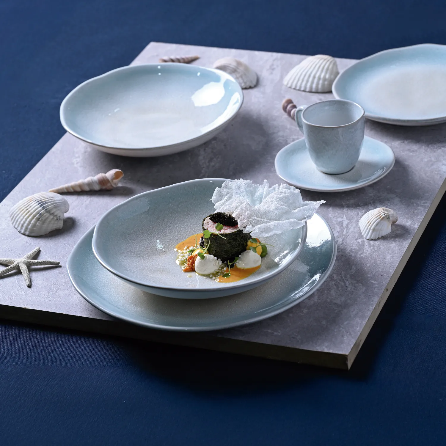 Conjunto com 6 Pratos Raso Orgânico Orla Ø26,5cm