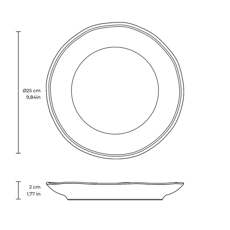 Conjunto com 6 Pratos Raso Orgânico Pinheiro Real Ø26,5cm
