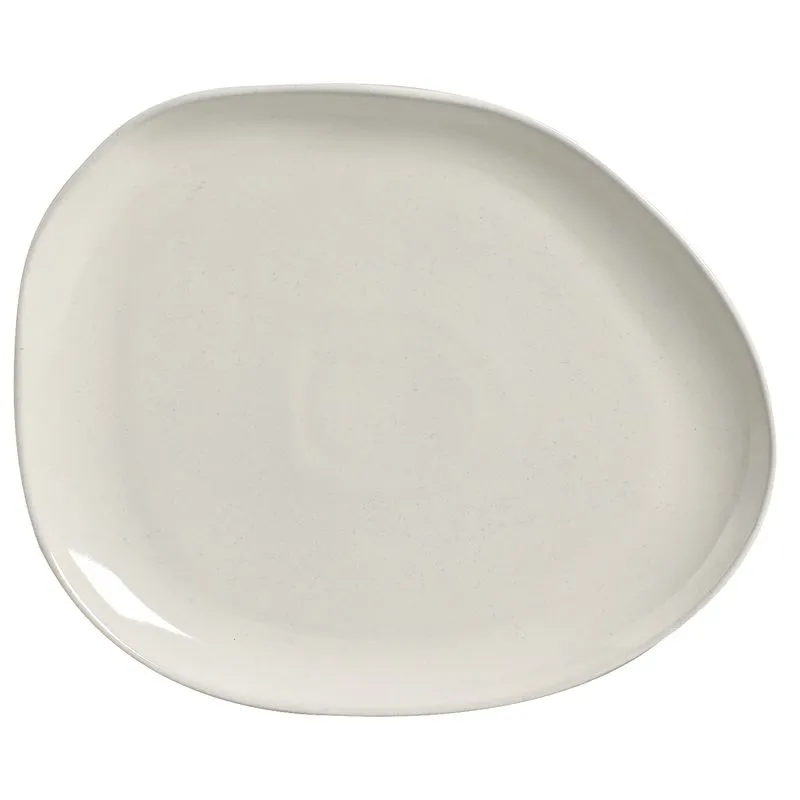 Conjunto com 6 Pratos Raso Oval Orgânico Glam 31x24x2,5cm