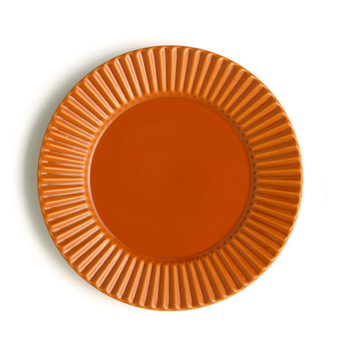 Conjunto com 6 Pratos Raso Plissé Especiarias Canela Ø26cm - por Rita Lobo