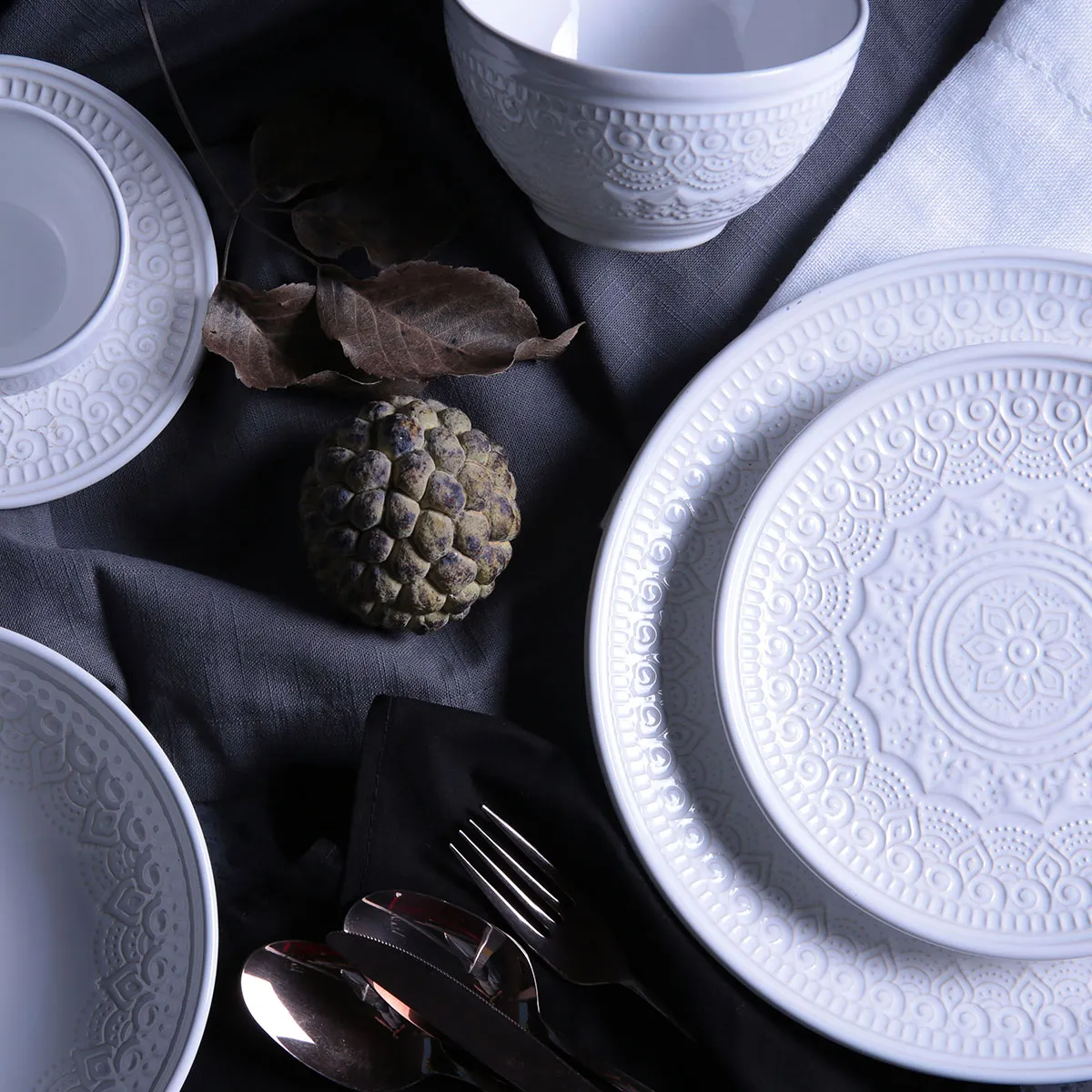 Conjunto com 6 Pratos de Sobremesa Agra Branco Ø20cm